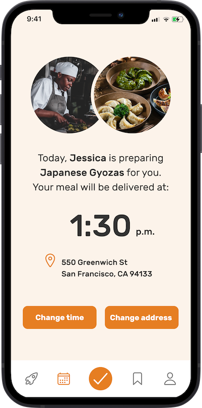 iphone app Delivery screen
